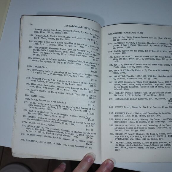 1969 Family Histories: Genealogical Book Company Handheld Pamphlet-Poor/AS IS - Picture 7 of 7